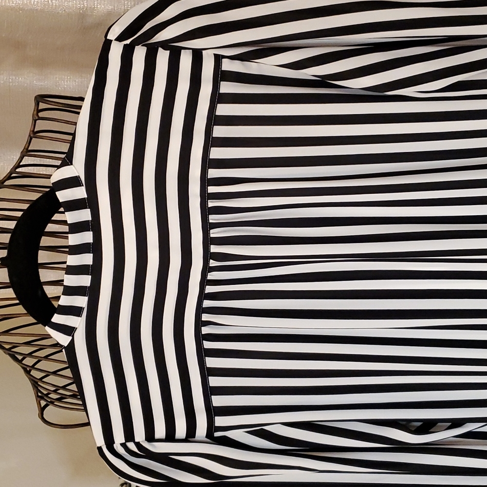 LOFT Black & Ivory Striking Blouse! 🦓🤍🖤🤍🖤🤍🖤🤍🦓 - Picture 7 of 12